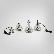 Collection of perfume bottles by Art Déco, c. 1925, etched and enameled glass, metal, sold Nov 2025