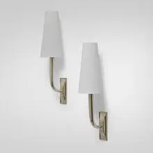 Sconces, pair by Art Déco, c. 1940, chrome-plated steel, sold Nov 2025