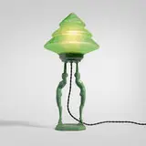 Inc. Frankart, Figural table lamp, 1927, cast and enameled aluminum, glass