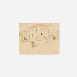 Donald Deskey, Untitled, 1923, graphite and pastel on paper