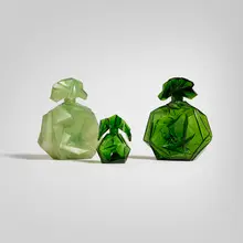 Reuben Haley, Collection of Ruba Rombic tableware, c. 1930, mold blown glass