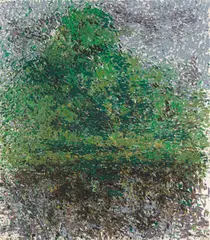 Gerda Lepke, Ohne Titel (Tag der Urnenbeisetzung von Hermann Glöckner), 1987, Öl auf Leinwand