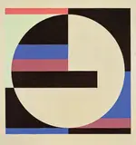 Walter Dexel, Dreiviertel Scheibe weiß, 1969, Tempera und Tusche auf Karton