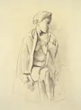 Sitzende by Karl Hofer, Bleistift, teilweise gewischt, auf Papier, sold May 2008