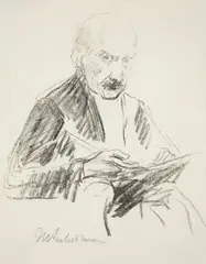 Selbstportrait (doppelseitig) by Max Liebermann, Um 1922, Kohle auf Papier, sold May 2008