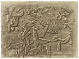 Willi Baumeister, Scheinrelief, 1952, Kohle auf Ingres-Bütten (aus einem Skizzenblock)