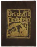 Otto Mueller, Brücke 1912 Pechstein, 1912, Holzschnitt in Gold auf einem Doppelbogen schwarzen Auflagekartons