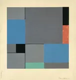 Max Burchartz, Komposition, 1923, Gouache und schwarze Lackfarbe auf leichtem Karton