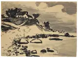 Max Pechstein, Hohes Ufer auf Bornholm, 1924, Tuschpinsel auf Papier