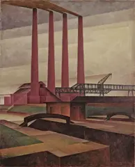 Industrielandschaft by Walter Schleppegrell, 1926, Öl auf Leinwand, sold Dec 2007