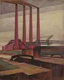 Walter Schleppegrell, Industrielandschaft, 1926, Öl auf Leinwand