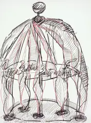 Mario Merz, Komposition mit Zahlen, 1984, Kreiden und Graphit auf Velin