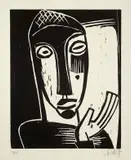 Große Prophetin by Karl Schmidt-Rottluff, 1919, Holzschnitt auf Velin, sold Nov 2008