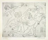 Ernst Ludwig Kirchner, Tanzschule, 1933, Radierung auf Japanbütten