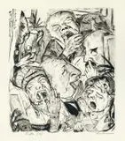 Max Beckmann, Die Gähnenden, 1918, Kaltnadel auf Japan