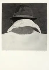 Eduardo Arroyo, Eduardo en Berlin, 1975, Kreide, Kohle und Bleistift auf Karton (Prägestempel: Schoellershammer)