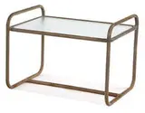 Walter Lamb, Side table, c. 1950, Tubular Bronze and glass