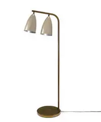 Greta Grossman, Rare Double cone floor lamp, 1948-49, Enameled aluminum, brass
