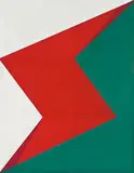 Doris Lewis, White, Red & Green (Abstract), c. 1959-65, Oil on board