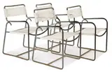 Walter Lamb, Dining set (5), c. 1950, Tubular Bronze and yacht cord