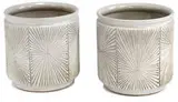 David Cressey and Robert Maxwell, Earthgender planters (2), c. 1968, Eggshell white with Starburst pattern