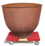 Massive planter by David Cressey, c. 1965, Unglazed reduction-fired stoneware with Rectangle texture, sold Oct 2012