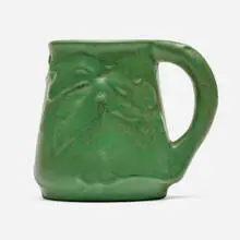 Valentien Pottery, Mug with palm trees, 1911-14, glazed earthenware