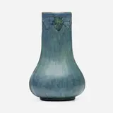 Transitional vase with grapevines by Mary Louise Dunn for Newcomb College Pottery, 1912, glazed earthenware, sold Jan 2024