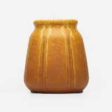 Vase by Annie Lingley for Grueby Faience Company, 1904-10, glazed earthenware, sold Jan 2024