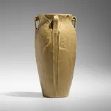 Wilhelmina Post for Grueby Faience Company, Rare four-handled fern vase