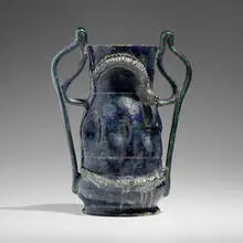 George E. Ohr, Exceptional, Rare and Large snake vase, 1897-1900, glazed earthenware
