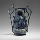 Exceptional, Rare and Large snake vase by George E. Ohr, 1897-1900, glazed earthenware, sold Jan 2024
