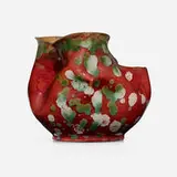 Vase by George E. Ohr, 1898-1910, glazed earthenware, sold Jan 2024