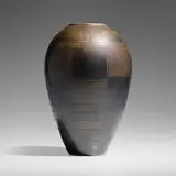 Jean Dunand, Dinanderie vase, c. 1920, patinated maillechort