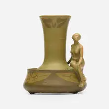 Walrath Pottery, Figural vase/flower bowl, 1912, glazed earthenware