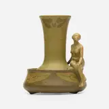 Walrath Pottery, Figural vase/flower bowl, 1912, glazed earthenware