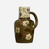 Ernest Chaplet for Haviland & Co., Pitcher with flowers and berries, c. 1885, glazed stoneware