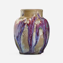 Ernest Chaplet, Vase, c. 1890, oxblood drip-glazed stoneware