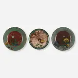 Albert Dammouse, Collection of three plates, c. 1890, glazed porcelain