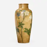 Albert Dammouse, Tall vase with flowers, c. 1905, glazed stoneware