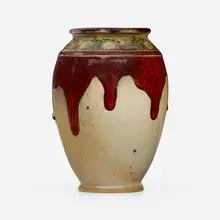 Albert Dammouse, Vase, c. 1900, oxblood drip-glazed stoneware