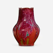 Albert Dammouse, Vase, c. 1900, oxblood-glazed stoneware