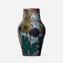 Albert Dammouse, Vase with chrysanthemums, c. 1900, glazed stoneware