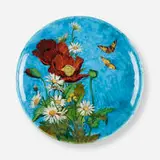 Anthony Régnier for Theodore Deck, Pavots et Marguerites charger, 1883, faience with gold foil inclusions