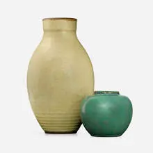 Émile Decoeur, Vases, set of two, c. 1910, glazed stoneware