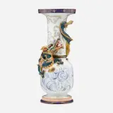 Keller et Guérin, Tall vase with dragon, c. 1890, glazed and gilt earthenware