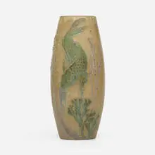 Paul Milet, Vase with carp and crustacean, c. 1900, glazed stoneware