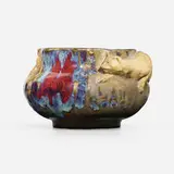 Charles Virion for Boué et Petit, Vase with cat and mouse, c. 1900, glazed stoneware