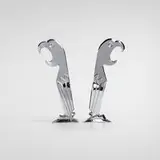 Negbaur, Polly Parrot corkscrew/bottle openers, pair, c. 1935, chrome-plated metal