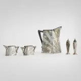 Collection of Sunray holloware by Weidlich Brothers Manufacturing Company, 1928, silver-plated brass, sold Nov 2025